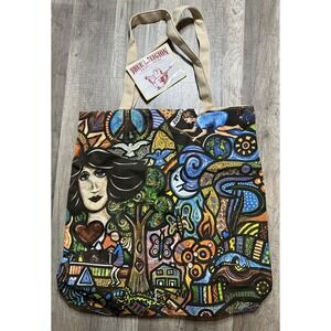 True Religion Fragrance Canvas Tote Bag‎ World Tour Justice Art Daniel Cascardo
